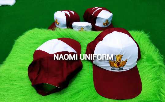 grosir topi sd bordir merah putih