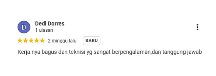 testimoni service ac panggilan solo - kerjanya bagus dan teknisi yang sangat berpengalaman, dan tanggung jawab