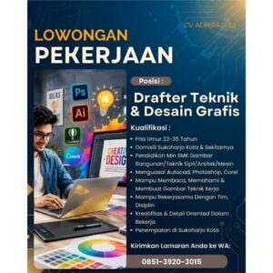 Lowongan Kerja Drafter Teknik & Desain Grafis di CV ADHIRAJASA (Sukoharjo Kota)