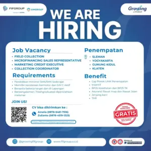 Lowongan Kerja di FIFGROUP x SIMGROUP (4 Posisi (Field Collection, Microfinancing Sales Representative, dll)) – Klaten