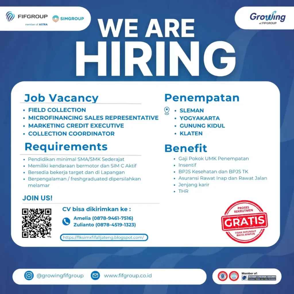 Poster Lowongan Kerja FIFGROUP x SIMGROUP