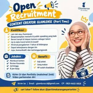 Lowongan Kerja Content Creator (Part Time) di Glamlense (Karanganyar)