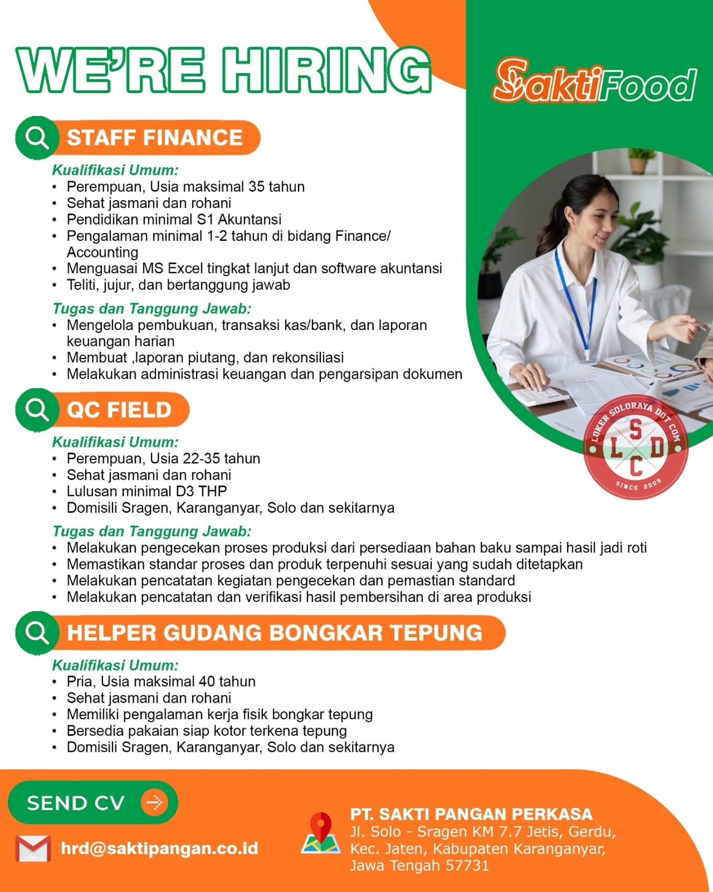 Poster Lowongan Kerja PT Sakti Pangan Perkasa