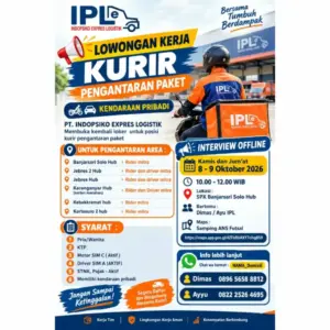 Lowongan Kerja di PT Indopsiko Expres Logistik (5 Posisi (Kurir Rider Mitra, Kurir Rider & Driver Mitra, dll)) – Solo