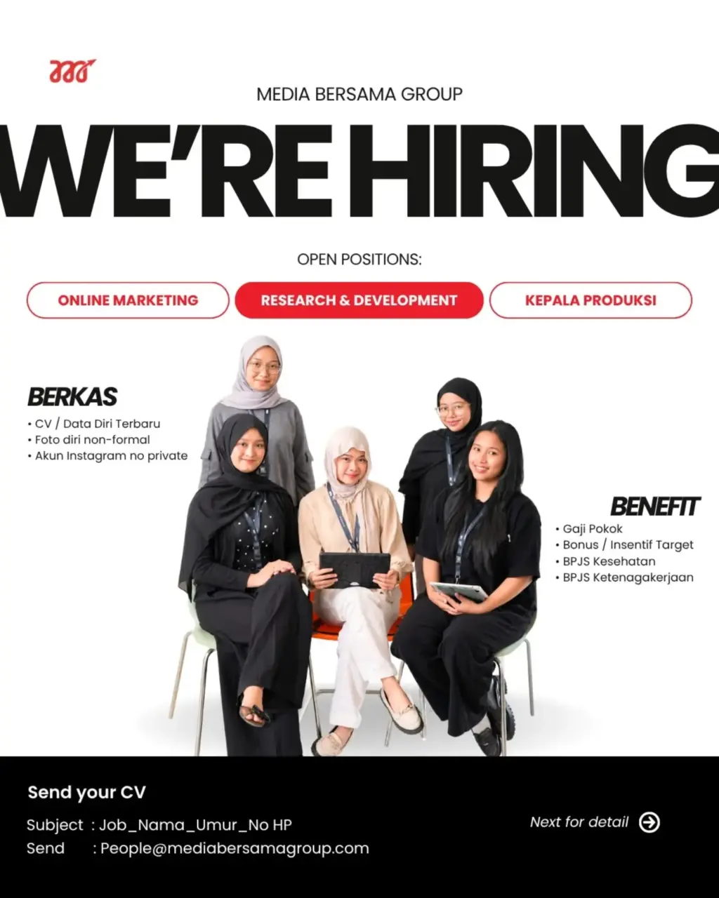 Poster Lowongan Kerja PT Media Bersama Group Slide 1