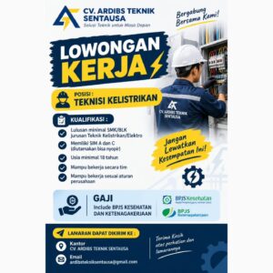 Lowongan Kerja Teknisi Kelistrikan di CV. Ardibs Teknik Sentausa (Solo)