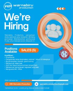Lowongan Kerja di Warnabiru Production (Sales (S), Admin Penjualan (ADP), & Konten Kreator (CC)) – Solo