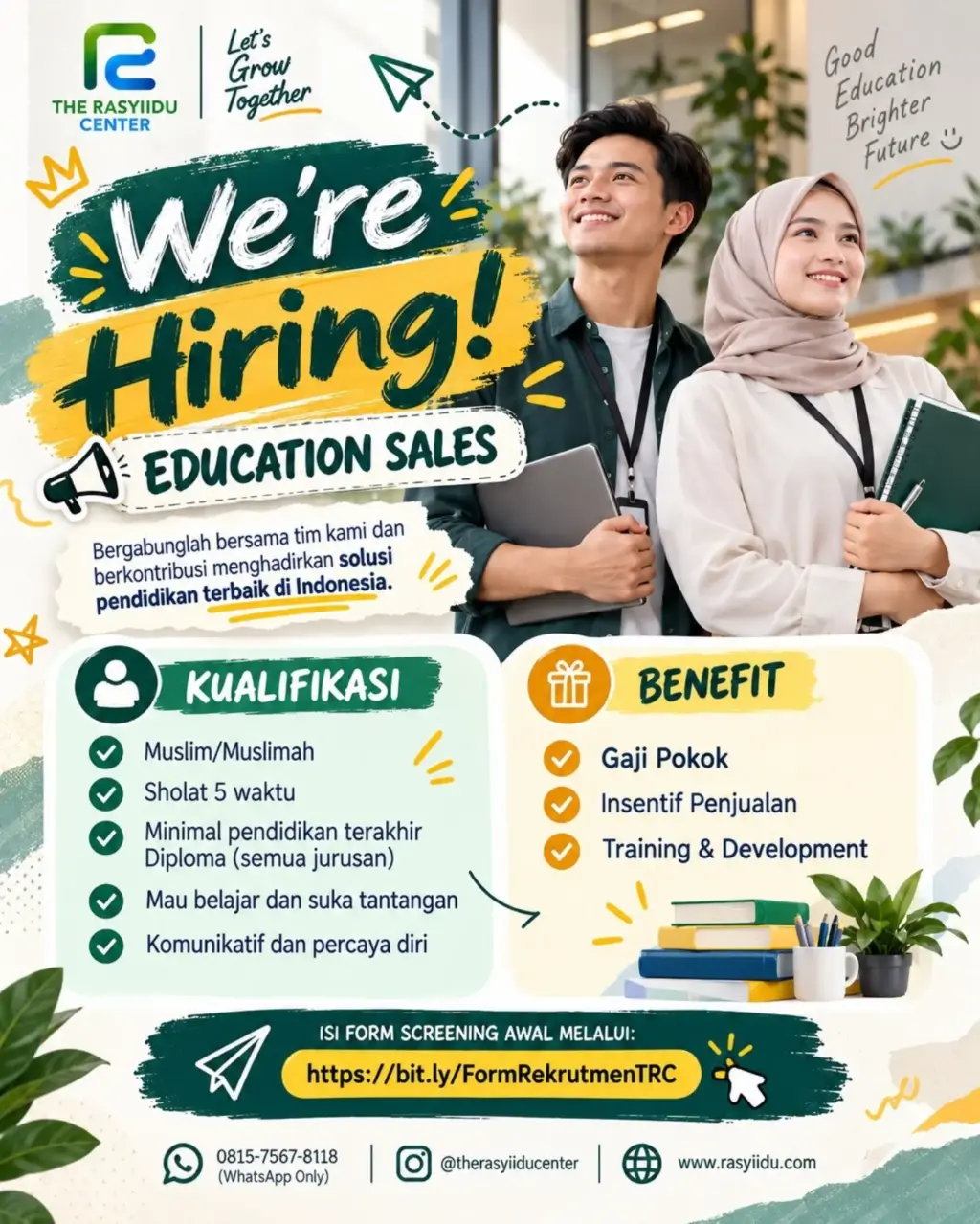Poster Lowongan Kerja Education Sales - The Rasyiidu Center