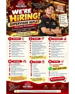 Lowongan Kerja di Warung Mas Mbull (PT Warung Mas Mbull) (Supervisor Outlet, Digital Customer Experience Officer, & Creative Content Specialist) – Klaten
