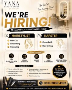 Lowongan Kerja di Yana Beauty Salon (Hairstylist & Kapster) – Solo