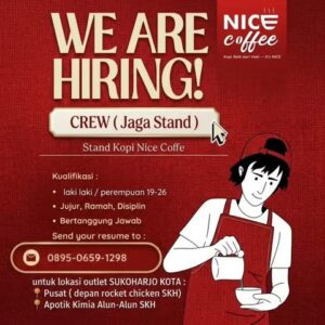 Lowongan Kerja Crew (Jaga Stand) di Nice Coffee (Sukoharjo)