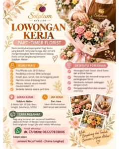 Lowongan Kerja Part-Time Florist di Solplum Atelier (Solo Baru, Sukoharjo)