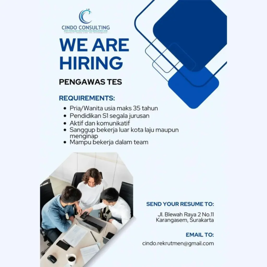 Poster Lowongan Kerja Cindo Consulting Slide 1