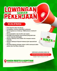Lowongan Kerja di Kiken Resto & Kopitiam (Server & Cook & Kitchen Crew) – Karanganyar