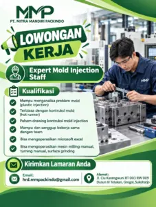 Lowongan Kerja di PT Mitra Mandiri Packindo (5 Posisi (Expert Mold Injection Staff, Setter, dll)) – Sukoharjo