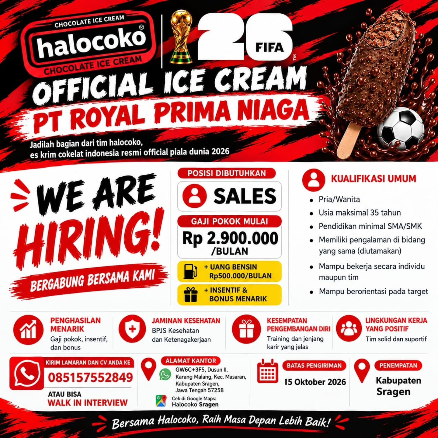 Poster Lowongan Kerja PT Royal Prima Niaga (Halocoko) Slide 1
