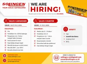 Lowongan Kerja di Sollingen (Sales Canvasser & Sales Counter) – Solo
