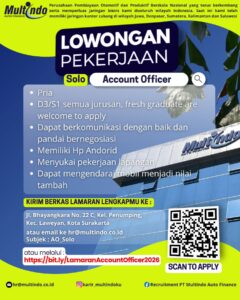 Lowongan Kerja Account Officer di PT Multindo Auto Finance (Solo)