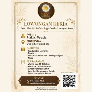 Lowongan Kerja Praktisi Terapis di Nest Family Reflexology & Spa (Laweyan, Solo)