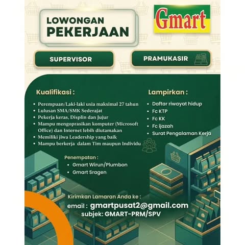 Poster Lowongan Kerja Gmart