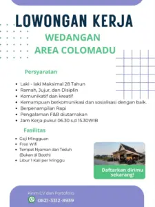 Lowongan Kerja Crew / Staff Wedangan di Wedangan Area Colomadu (Colomadu, Karanganyar)