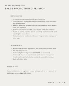Lowongan Kerja Sales Promotion Girl (SPG) di Shop at Blow (Solo)