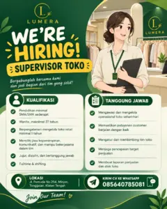 Lowongan Kerja Supervisor Toko di Lumera (Klaten Tengah, Klaten)