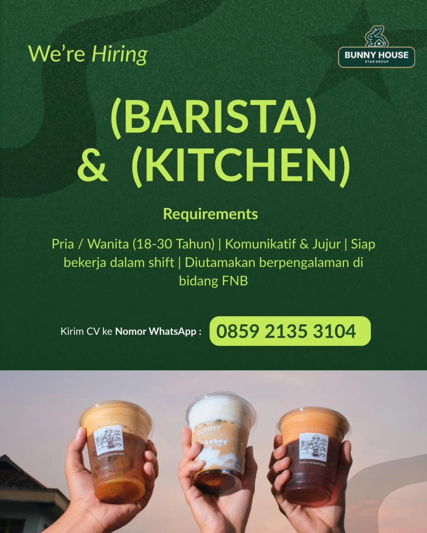 Poster Lowongan Kerja Bunny House Star Group