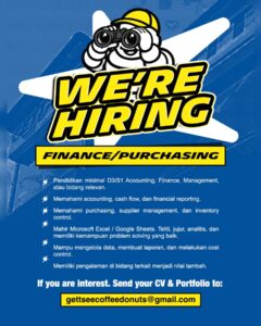 Lowongan Kerja di Gettsee Coffee & Donuts (4 Posisi (Finance / Purchasing, Barista, dll)) – Solo