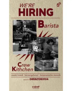 Lowongan Kerja di FV5TR Coffee & Eatery (Barista & Crew Kitchen) – Klaten