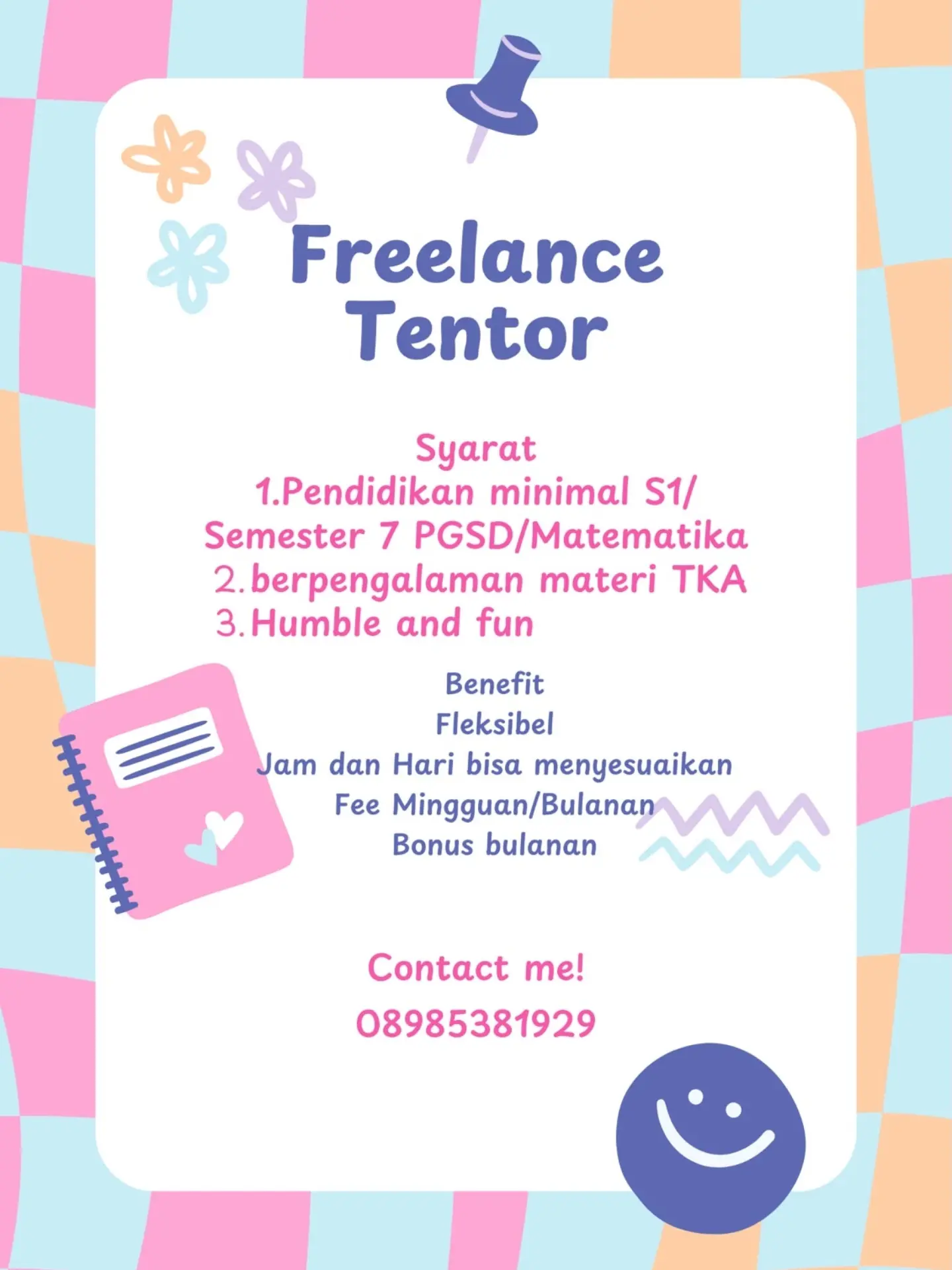 Poster Lowongan Kerja Freelance Tentor - Freelance Tentor