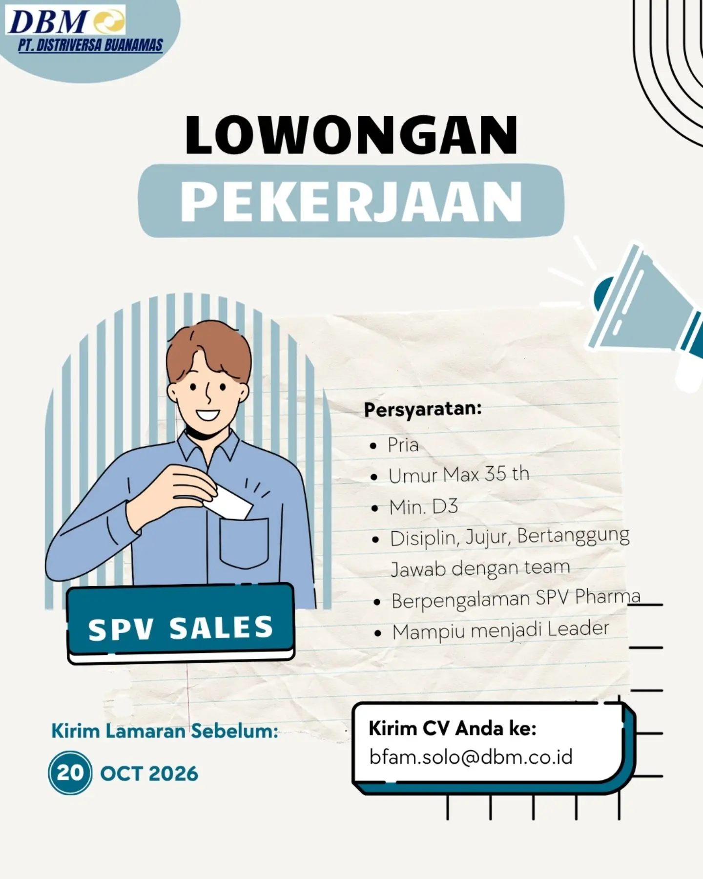Poster Lowongan Kerja PT Distriversa Buanamas Slide 1