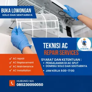 Lowongan Kerja Teknisi AC di AUTO DINGIN (Solo dan sekitarnya)