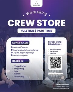 Lowongan Kerja di Aromatique & Urban Perfume Point (Crew Store (Fulltime / Part Time) & Crew Store (Fulltime / Part Time)) – Solo
