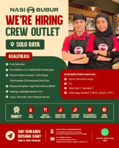 Lowongan Kerja Crew Outlet di Nasi Bubur (Keprabon Group) (Solo Raya)