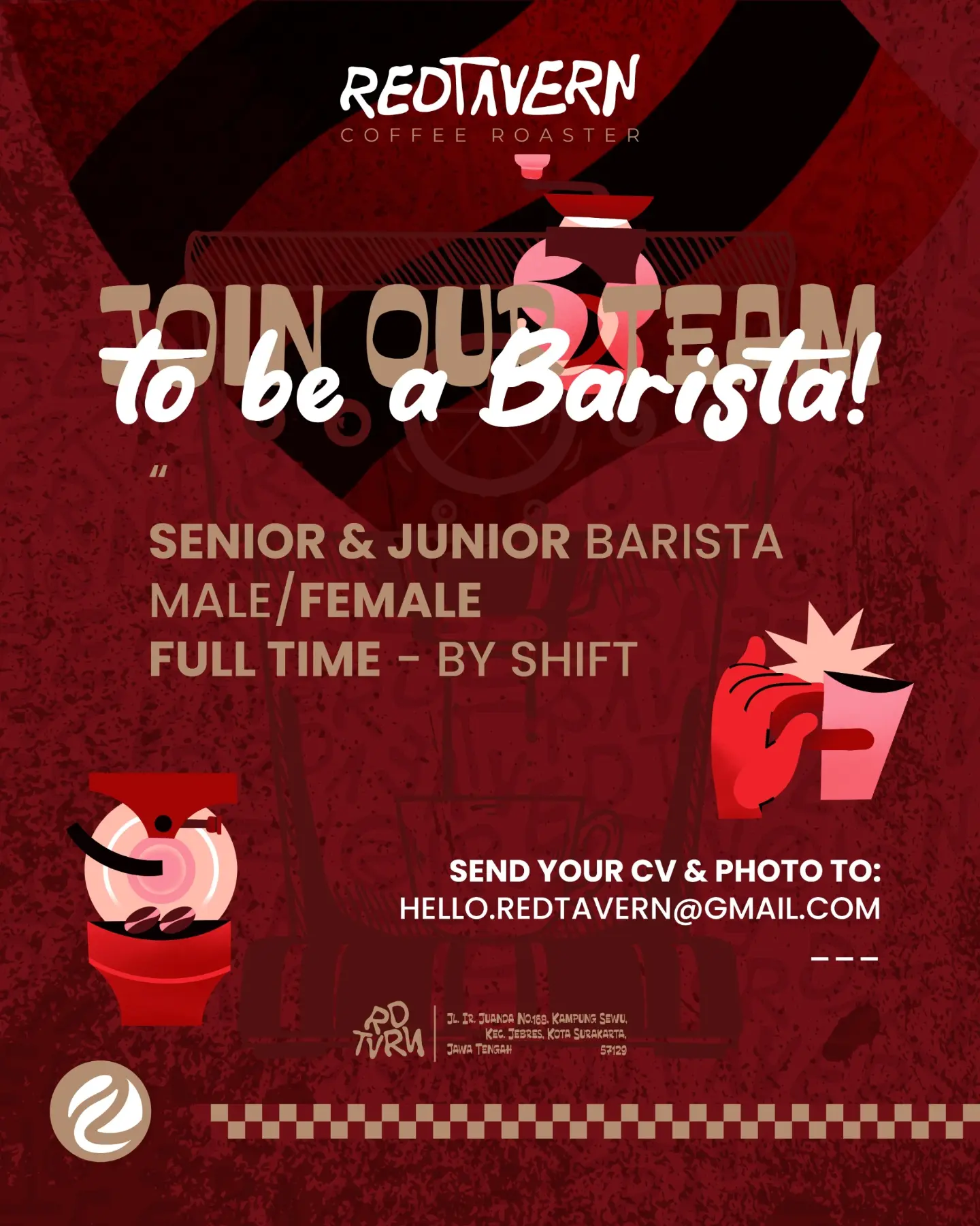 Poster Lowongan Kerja Red Tavern Coffee Roaster Slide 1