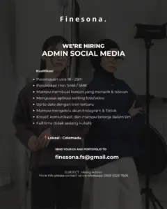Lowongan Kerja Admin Social Media di Finesona (Colomadu, Karanganyar)