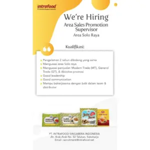 Lowongan Kerja Area Sales Promotion Supervisor di PT. Intrafood Singabera Indonesia (Solo Raya)