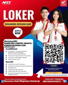 Lowongan Kerja di Nusantara Sakti Group (Dealer Honda Nusantara Sakti) (Marketing HMC, Marketing Counter (Wanita), & Konsultan Bisnis Agen) – Sukoharjo