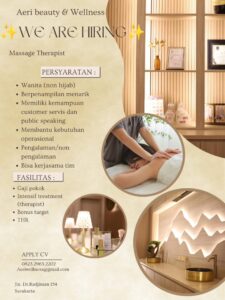 Lowongan Kerja Massage Therapist di Aeri Beauty & Wellness (Surakarta)