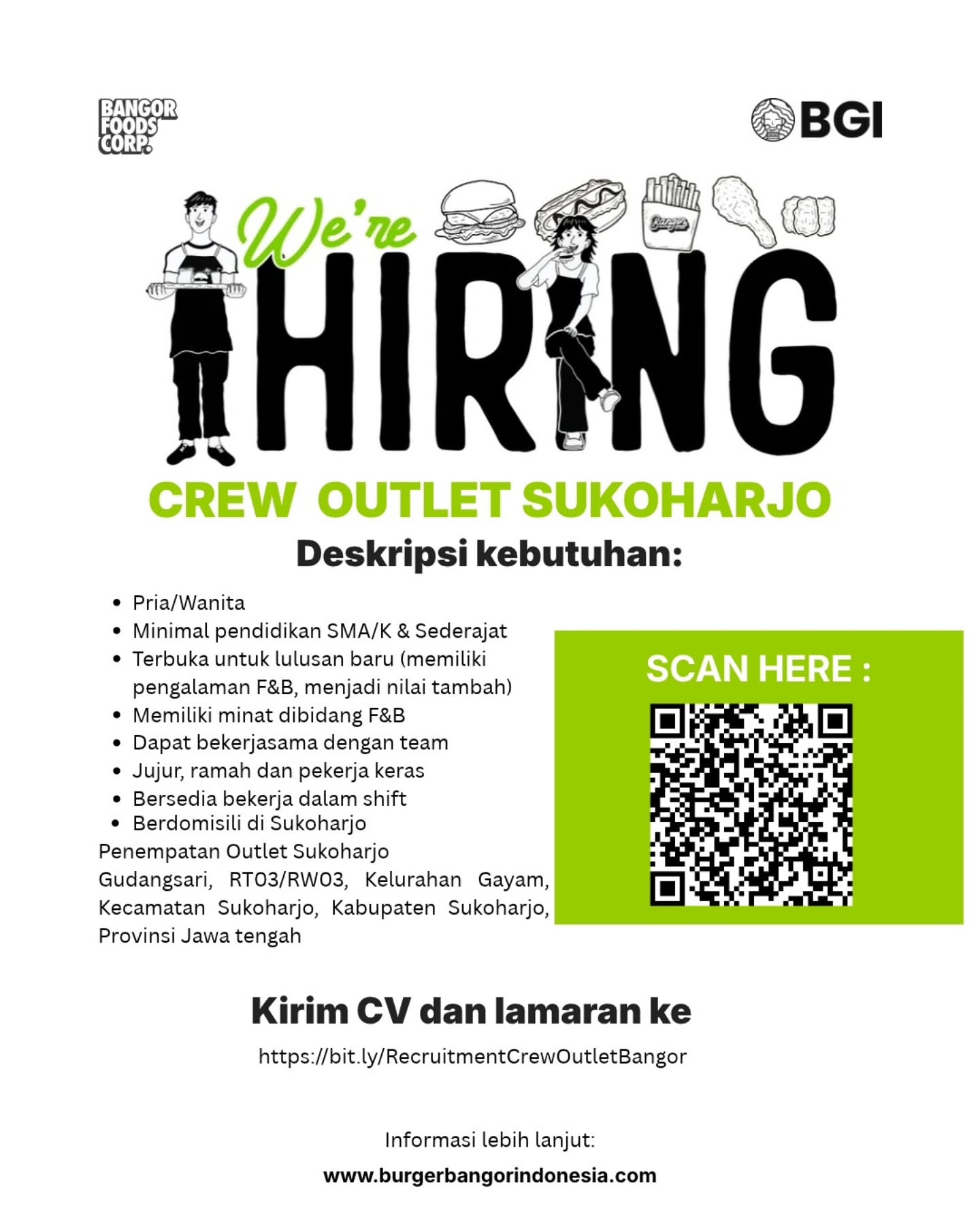 Poster Lowongan Kerja Burger Bangor (Bangor Foods Corp) Slide 1