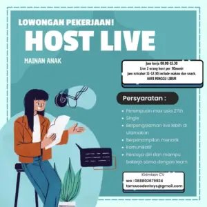 Lowongan Kerja Host Live Mainan Anak di CV. Tom Wooden Toys (Klaten)