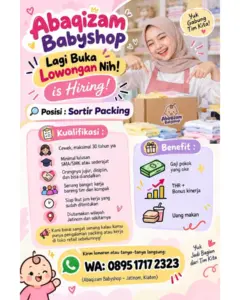 Lowongan Kerja Sortir Packing di Abaqizam Babyshop (Jatinom, Klaten)
