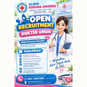 Lowongan Kerja Dokter Umum di Klinik Kusuma Amanda 1 (Masaran, Sragen)