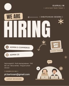 Lowongan Kerja di Kamalin (PT Bartosan) (Admin E-Commerce & Admin CS) – Solo