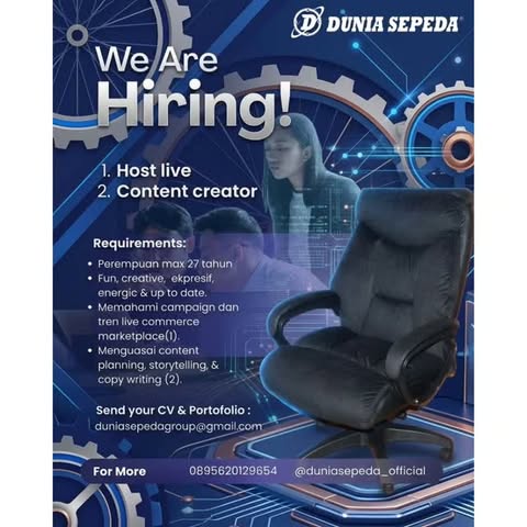 Poster Lowongan Kerja Dunia Sepeda