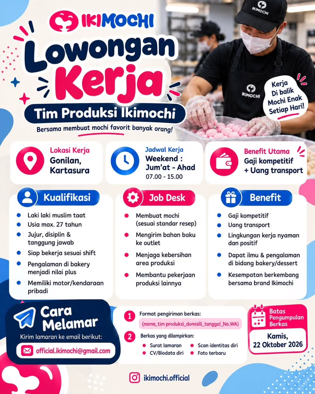 Poster Lowongan Kerja Tim Produksi - Ikimochi