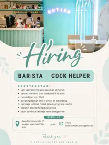 Lowongan Kerja di Butler Coffee Boutique (Barista & Cook Helper) – Solo
