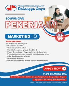 Lowongan Kerja di PT BPR Delanggu Raya (Marketing & Admin) – Sragen