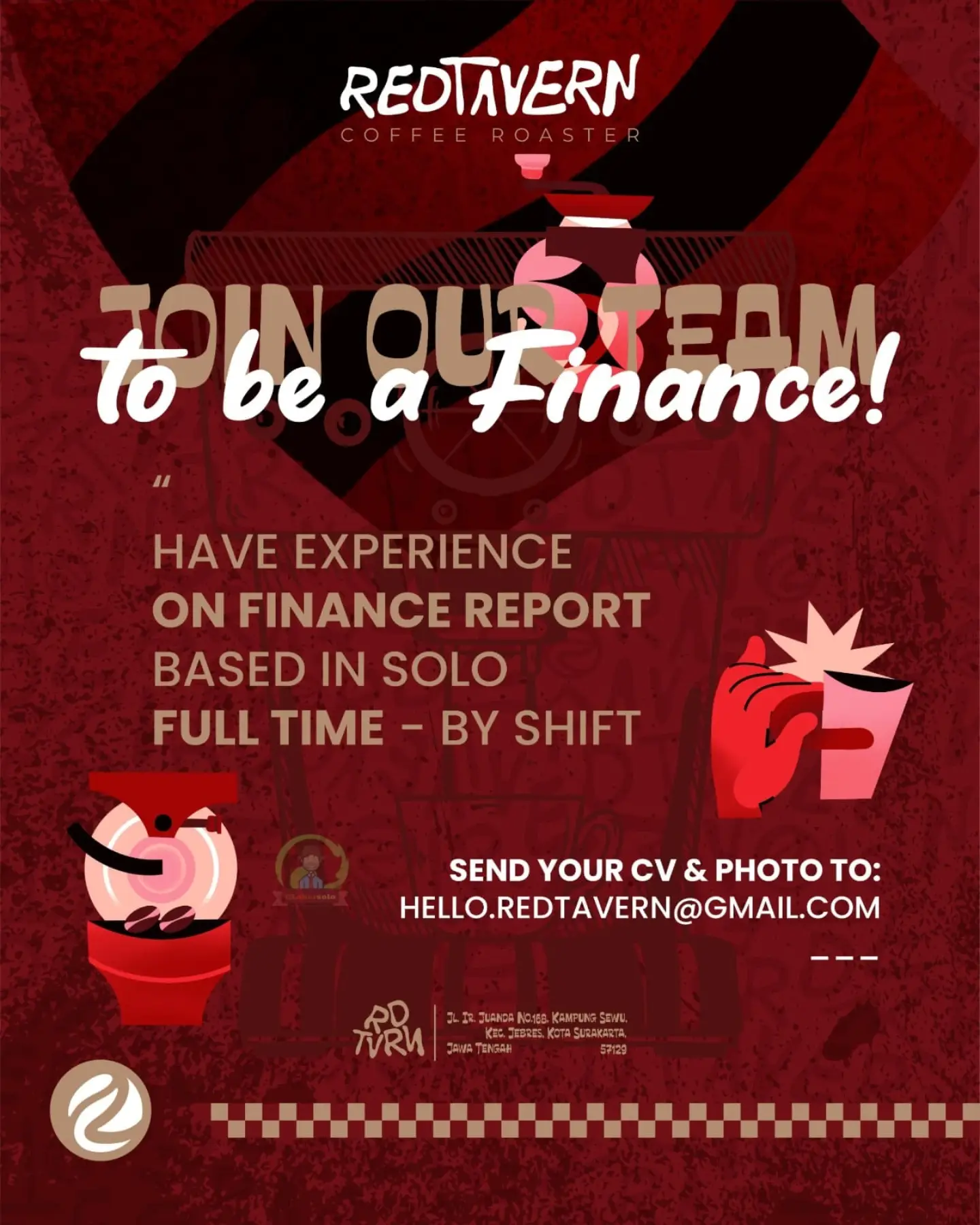 Poster Lowongan Kerja Red Tavern Coffee Roaster Slide 1